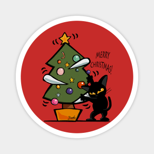 Cat Christmas Magnet